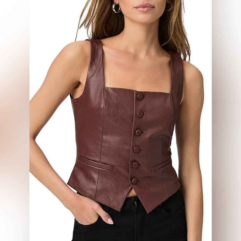 PAIGE Irene Top In Rum Raisin size 4